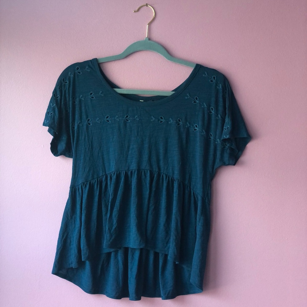 AEO blue peplum top